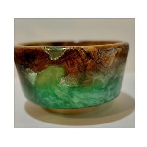 ชามเรซิ่นอีพ็อกซี่ทำมือพรีเมียมและไม้กระถินลายธรรมชาติ ปราศจากสาร BPA เคลือบเรซิ่นสำหรับอุปกรณ์รับประทานอาหารสุดหรู - Product Image 2