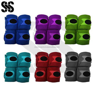 Fleece Bandage Horse Leg Wraps Hook & Loop Closure Set of 4 High Quality Soft & Warm Custom Colors Available - Product Image 6