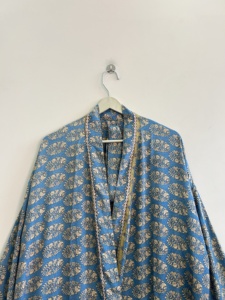 Handmade Silk Kimono <b>Robe</b> Vintage Silk Dressing Gown - Product Image 6