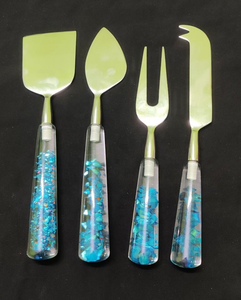 <b>Set</b> of 3 <b>Cheese</b> Tools <b>Cheese</b> Slicer Fork and <b>Cheese</b> <b>Knife</b> with Resin Handle High Quality Polished in Lowest Price from India - Product Image 5