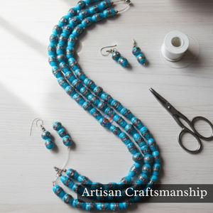 ลูกปัดแก้วทำมือสีฟ้าอมเขียวแบบหลอมและแบบเม็ดเดี่ยว |   งานศิลปะตกแต่งเค้กแต่งงานด้วยลวดทองแดงสำหรับงาน DIY - Product Image 4