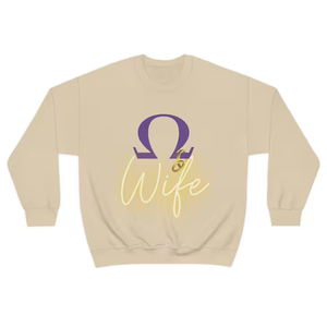 Sudadera de Cuello Redondo para Hombre con Estampado de la Fraternidad Omega Wife, Bordado Chenille Personalizado, Talla Grande, Cuello Redondo, Universidad/Instituto - Product Image 4