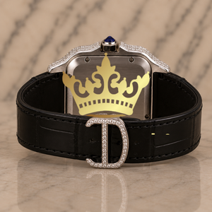 Luxury Round Cut Classic Iced Out Watch VVS Moissanite Black Rubber Band And Roman Dial Hip Hop Custom High Quality Designer - Product Image 3