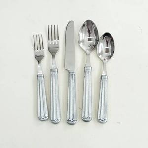 <b>Black</b> Metal Flatware Set with Knot Handles Matte Finish Dishwasher Safe Minimalist Design for Camping Cutlery Set - Product Image 2