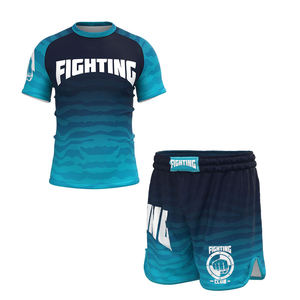 Camiseta de Compresión Personalizada Ecológica para Artes Marciales Mixtas (MMA) sin Gi, Jiu Jitsu, Manga Corta, Conjunto de Rash Guard para Hombre, Tela Oxford - Product Image 1