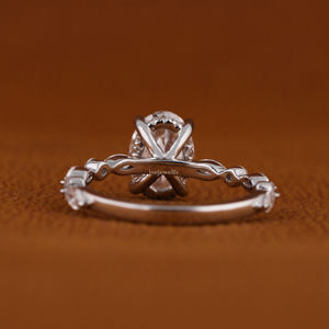 Bague de fiançailles et de mariage pour femme en or 14 carats avec diamant ovale de 2 carats cultivé en laboratoire, certifié IGI, prix d'usine - Product Image 4