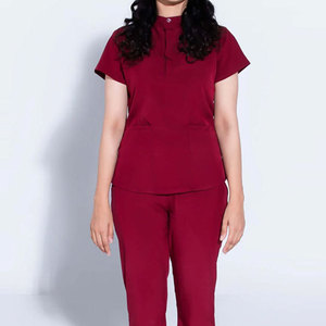 OEM Wholesale Breathable Slim Fit Women's <b>Scrub</b> Suits-Medical Use Customized Color Logo Jersey Fabric Needle Detection Seamless - Product Image 2