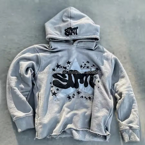 Sudadera con Capucha Unisex Morada con Logotipo de Estrella Estampado en Silicona, Estilo Urbano, Corte Holgado, Manga Regular, Tela French Terry - Product Image 6