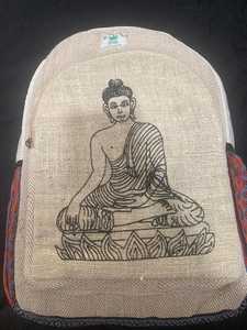 Mochila Casual Unisex de Mezcla de Algodón y Cáñamo, Antirrobo, con Cierre de Cordón, Correa de Hombro Arqueada, Rayas, Menos de 22L, 15-20kg - Product Image 5