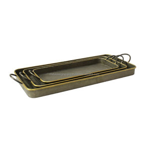 Plateau de service en métal galvanisé en forme de poisson, taille personnalisée, marque MDI, avec 2 poignées en corde et base en laiton, pour la décoration de la maison et la présentation des aliments - Product Image 3