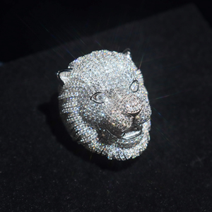 Anillo de Cabeza de León con Incrustaciones de Diamantes Moissanite, Plata 925, Estilo Hip Hop, Joyería de Lujo - Product Image 6