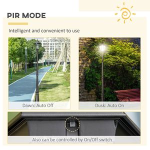 Lampione Solare Vintage 94.5" Nero per Giardino, Vialetto e Sentiero, IP67, Colore di Emissione Blu o Bianco, Alimentato a Energia Solare - Product Image 5