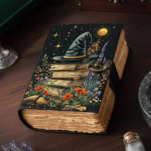Diario de Cuero Estilo Grimoire, Hecho a Mano, Vintage, con Cierre, para Hechizos y Escritos Mágicos, Ideal para Regalo - Product Image 6