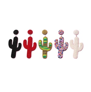 ต่างหูฤดูร้อนลายดอกไม้ปักลูกปัดแบบพิเศษ ทำด้วยมือจากเม็ดลูกปัด สไตล์โบฮีเมียน - Product Image 1