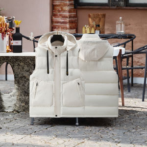 Men's Casual Puffer Vest Winter Outdoor Zipper Sleeveless Warm Puffy Jacket Custom Outer Wear 100% <b>Polyester</b> <b>Filling</b> - Product Image 4