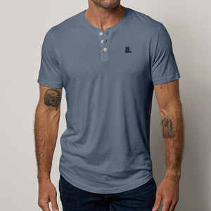 Retailer <b>Men</b> Short Sleeve <b>Henley</b> T <b>Shirt</b> 2 3 Button Placket Custom Logo <b>Men</b> <b>Henley</b> Tee Short Sleeve <b>Men</b> Cotton <b>Henley</b> T <b>shirt</b> - Product Image 6