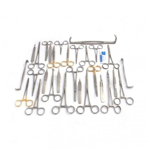 Ensemble d'instruments de chirurgie majeure Azicon de 108 pièces en acier inoxydable, pinces, ciseaux, rétracteurs, manches de scalpel, étui de stérilisation - Product Image 1