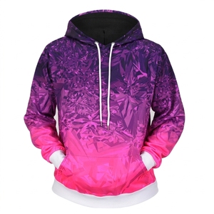 Sudadera con Capucha para Hombre, Estampado de Cristales Azules, Corte Regular, Informal, Verano, Poliéster, Tejido de Punto, con Bolsillo - Product Image 3