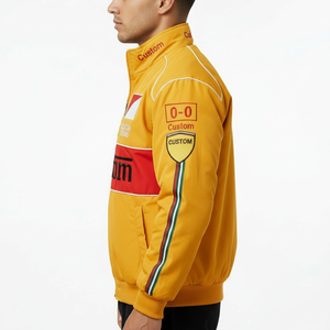 เสื้อแจ็คเก็ตแข่งรถแบบกำหนดเองสำหรับผู้ชาย รับทำโลโก้ OEM สไตล์สปอร์ต ผู้ผลิตเสื้อแจ็คเก็ตบอมเบอร์ - Product Image 3