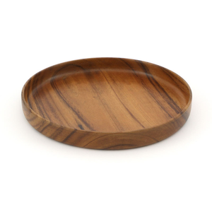 Assiette de service ronde en bois de Suar de qualité alimentaire, brun clair, vingt-huit centimètres, pour le petit-déjeuner, les boissons et la décoration de table à la maison - Product Image 1