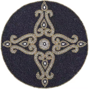 Modern Home Accent Premium Hand <b>Beaded</b> Glass <b>Coasters</b> Reusable for Wedding Decor and Everyday Use Mats & Pads - Product Image 5
