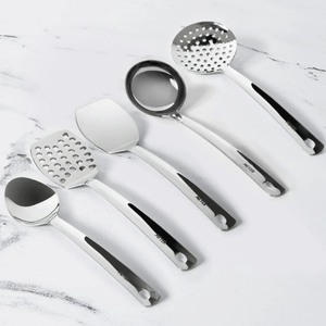Cuchara de cocina de acero inoxidable, espátula, tenedor, cuchara con mango, pinzas, espátula volteadora, utensilios para cocinar y servir, en venta - Product Image 6
