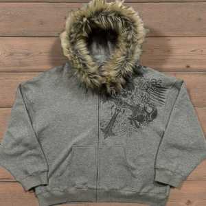 Sudadera con Capucha de Cuero Negro Sólido para Hombre, con Ribete de Piel, Ecológica, Transpirable, Forrada, Ropa Casual de Invierno, Color Personalizado - Product Image 4