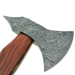 Hachas de Acero de Damasco para Uso Industrial Multiusos, Diseño Popular, Mango de Madera de Diferentes Colores con Funda de Cuero - Product Image 5