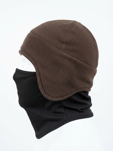 Chapeau d'hiver chaud en polaire avec cache-oreilles et protection faciale, doux et confortable, idéal pour les activités extérieures par temps froid - Product Image 4