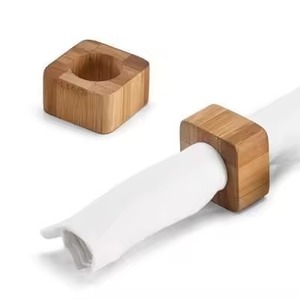Ensemble d'anneaux de serviette en bois naturel, accessoire de table pour la décoration de la table à manger, mariage, restaurant, hôtel, maison - Product Image 6
