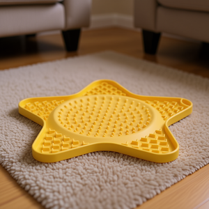 Tapete de Silicona para Mascotas Lick'n'Snack de 23.5 cm, Amarillo, para Perros y Gatos - Product Image 3