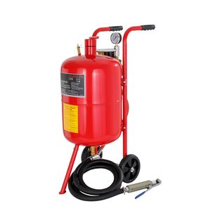 Ugello in ceramica da 2,5 m, Sabbiatrice da 10 galloni/40 litri con valvola di interruzione, Manometro, Tramoggia di riempimento da 6 pollici per una pulizia efficiente del motore - Product Image 4