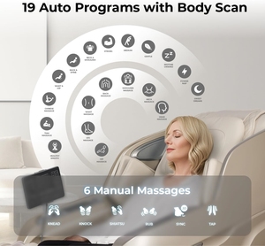 Sillón de Masaje de Cuerpo Completo con Gravedad Cero, Sillas Reclinables de Masaje Shiatsu con Modos Automáticos, Rodillos para Pies, Calentamiento de Cintura y Pantorrillas, Yoga Tailandés - Product Image 6