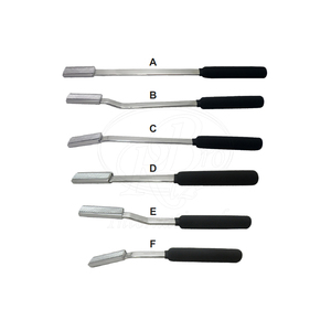 ชุดเครื่องมือขูดฟันม้าแบบแกนแบน 6 ชิ้น ทำจากสแตนเลส ด้ามจับ PVC ใบมีดถอดเปลี่ยนได้ ขนาด 13 14 15 18 19 20 นิ้ว สำหรับสัตวแพทย์ - Product Image 1
