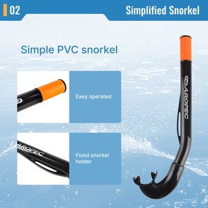 Aropec Snorkel simple en PVC pour la plongée en apnée et les sports nautiques, conception légère et durable - OEM/ODM/OBM - Product Image 3