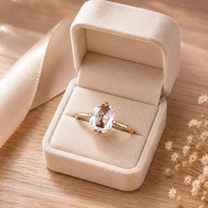Bague de fiançailles solitaire en or massif 10K 14K 18K avec diamant de laboratoire taille coussin rose, couleur DEF, clarté VS VVS, certifié IGI - Product Image 1