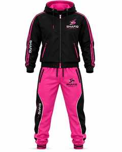 SHAFIQSPORTS Survêtement unisexe streetwear hiver entièrement zippé imprimé personnalisable mi-lourd 100% polyester avec empiècements en maille respirante - Product Image 4