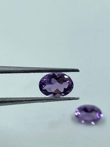 Pierre précieuse améthyste naturelle, pierre en vrac, 1,37 carat, 5x7MM, forme ovale, 2 pièces pour la fabrication de bijoux - Product Image 4
