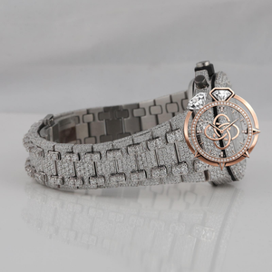 Montre de luxe pour homme en acier inoxydable avec bracelet, style bijoux, sertie de diamants Moissanite - Product Image 2