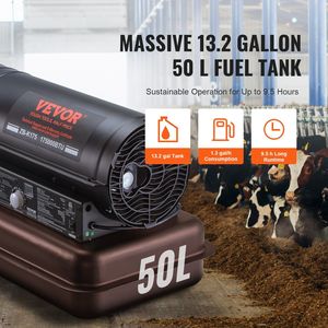 Stufa a Cherosene ad Aria Forzata ad Alta Efficienza Energetica 175000 BTU con Termostato, Serbatoio da 13,2 Galloni, Portatile e Robusta per Riscaldamento Ambienti - Product Image 5