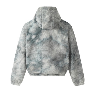 Sweat-shirt à capuche unisexe pour homme, mode, colorblock, impression numérique, hiver, fausse fourrure moelleuse, anti-boulochage, 100% coton, 300g - Product Image 3