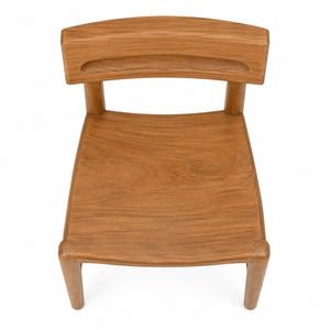Modern Solid Teak Wood Dining Chair with Sculpted Waterfall Seat and Carved <b>Back</b> | Contemporary Hotel Dining Furniture - Product Image 4
