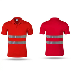 Men's <b>Black</b> Reflective Polo Shirt Short Sleeve Hi Visibility Workwear with Silver Stripes - Product Image 2