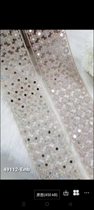 Mirror Embroidered Voile <b>Lace</b> with Mirrors for Sarees Lehengas Dresses Shoes-Eco-Friendly Vintage Handmade Craft Supplies - Product Image 4