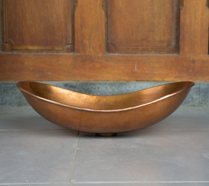 Lavabo de salle de bain en cuivre fait main, vasque ovale en cuivre, lavabo de luxe artisanal pour salle de bain - Product Image 2