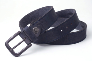 Dark Grey Leather Belt <b>Narrow</b> Profile Strap Metal Pin Buckle Casual Wear Jeans Belt Adjustable Length Modern Unisex Waist Belt - Product Image 3
