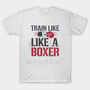Premium Quality Custom Design Boxing T-Shirt Men 100%Cotton Graphic Tee Train Like A <b>Boxer</b> Print Gym Workout Boxing Gear T-Shirt - Product Image 2