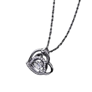 White Round Moissanite Diamond <b>Pendant</b> with Iced Out Sterling <b>Silver</b> Hip Hop Wedding Gift <b>Men</b> Women Gold Heart Pattern Jewelry - Product Image 1