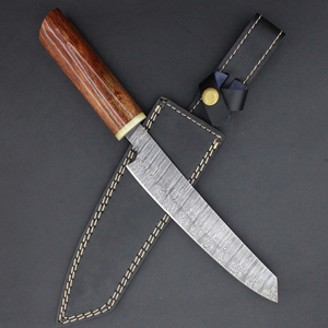 Ensemble de couteaux de chef professionnels en acier Damas fait main, 7 pièces, manche en bois, pour chefs, cuisiniers, couteau de cuisine - Product Image 2