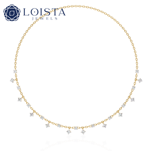Collier Solitaire Délicat en Diamant, Or et Argent Sterling, Nouveau Bijou Élégant en Or 14K de Chine - Product Image 1